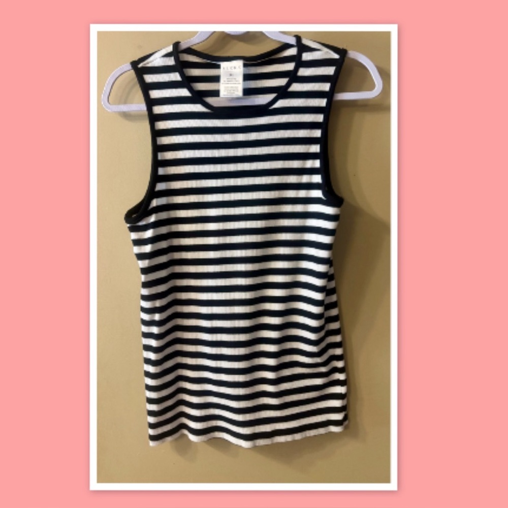 Women’s Serra Black/White Stripe Tank